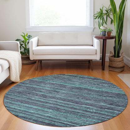 Taelain Teal Washable Indoor-Outdoor Rug