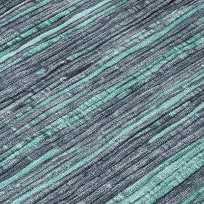 Taelain Teal Washable Indoor-Outdoor Rug