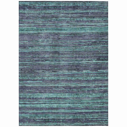 Taelain Teal Washable Indoor-Outdoor Rug