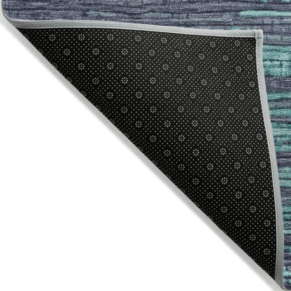 Taelain Teal Washable Indoor-Outdoor Rug
