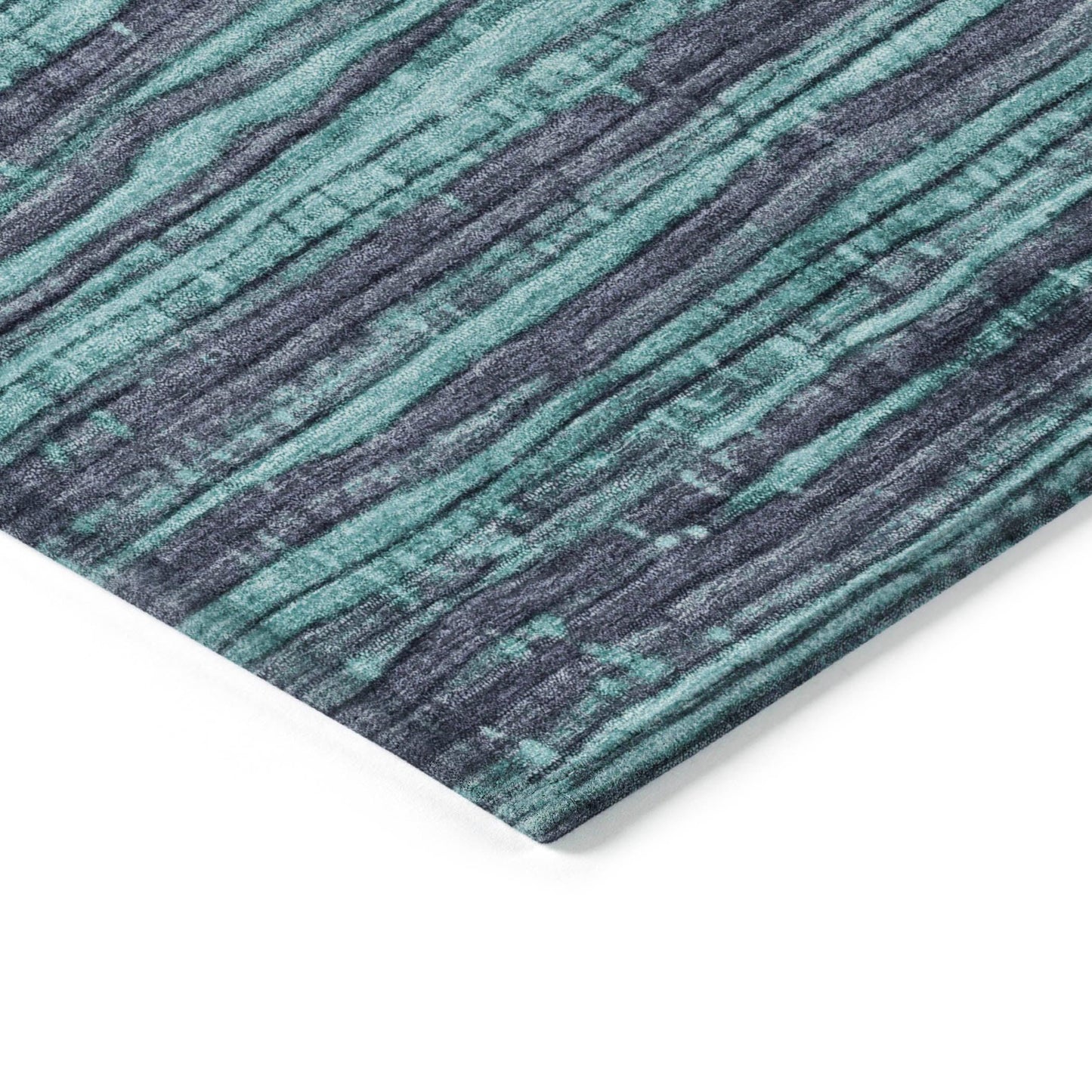Taelain Teal Washable Indoor-Outdoor Rug