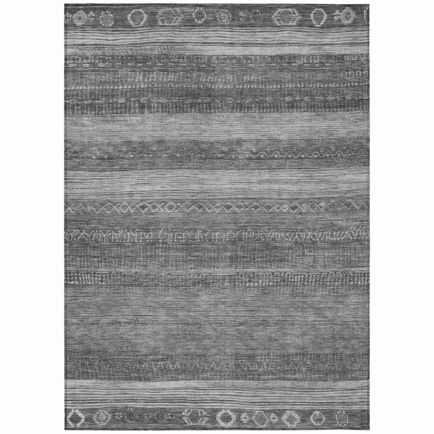 Taelanor Gray Washable Indoor-Outdoor Rug