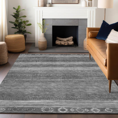 Taelanor Gray Washable Indoor-Outdoor Rug
