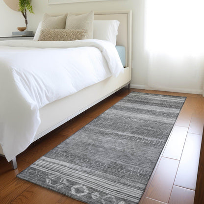 Taelanor Gray Washable Indoor-Outdoor Rug