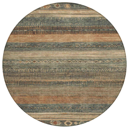 Taelanor Green Washable Indoor-Outdoor Rug