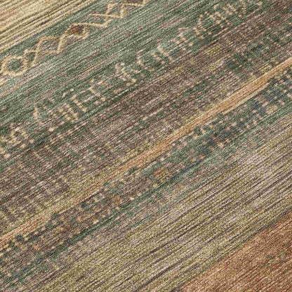 Taelanor Green Washable Indoor-Outdoor Rug