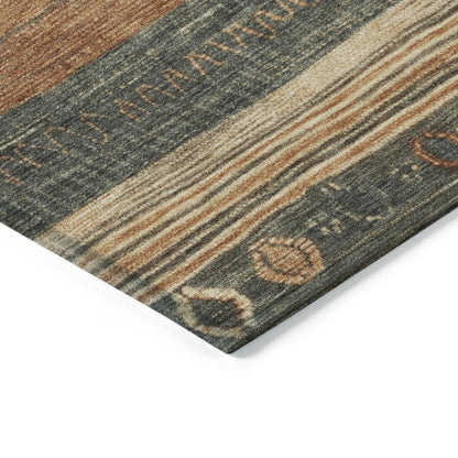 Taelanor Green Washable Indoor-Outdoor Rug
