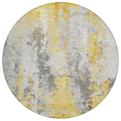 Taelara Gold Washable Indoor-Outdoor Rug