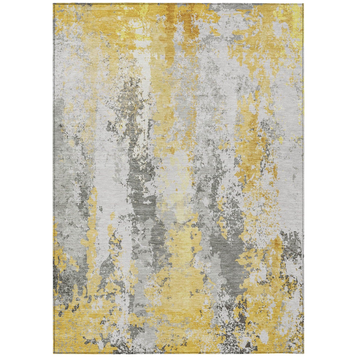 Taelara Gold Washable Indoor-Outdoor Rug