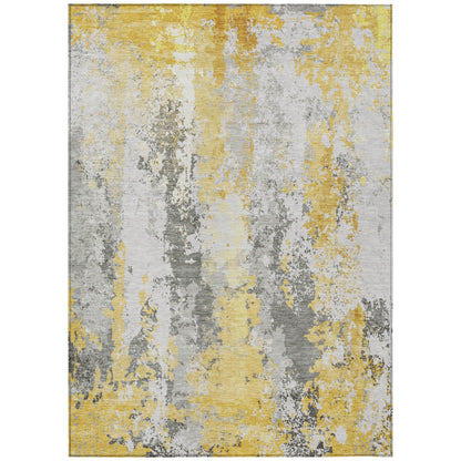 Taelara Gold Washable Indoor-Outdoor Rug