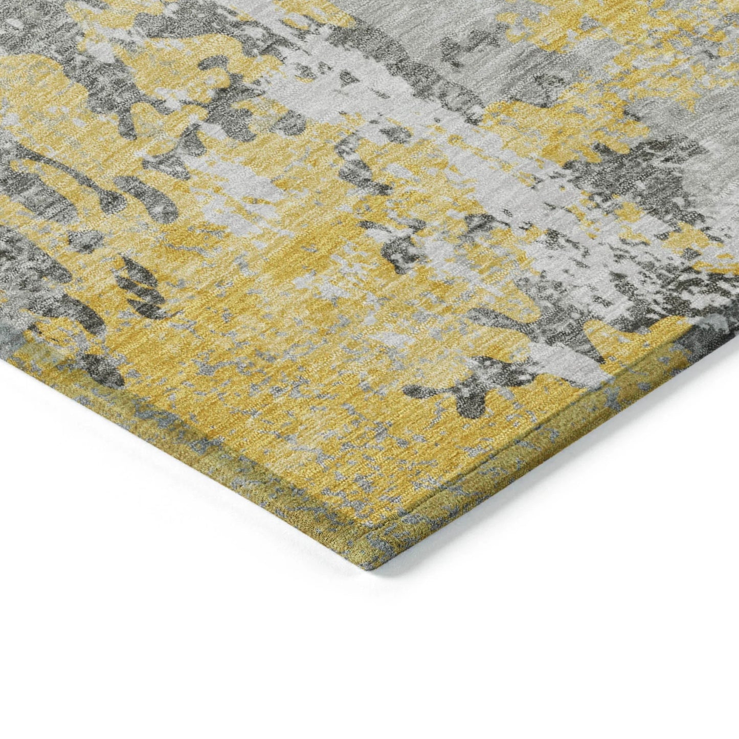 Taelara Gold Washable Indoor-Outdoor Rug
