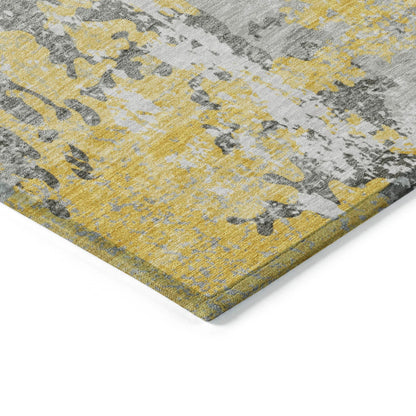 Taelara Gold Washable Indoor-Outdoor Rug