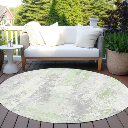 Taelara Green Washable Indoor-Outdoor Rug