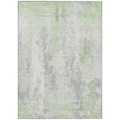 Taelara Green Washable Indoor-Outdoor Rug