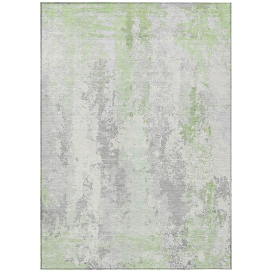Taelara Green Washable Indoor-Outdoor Rug