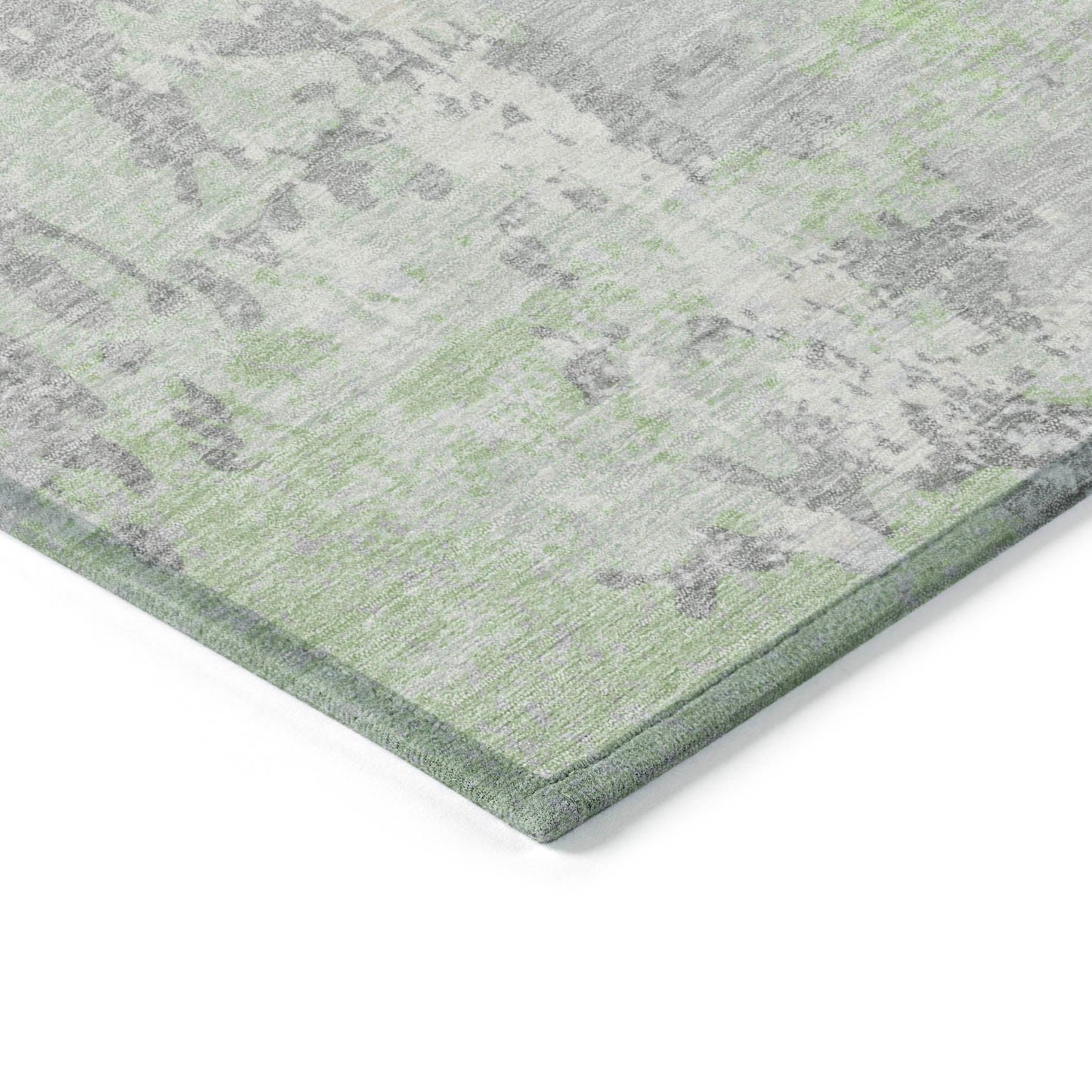 Taelara Green Washable Indoor-Outdoor Rug