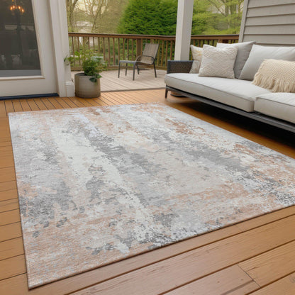 Taelara Orange Washable Indoor-Outdoor Rug