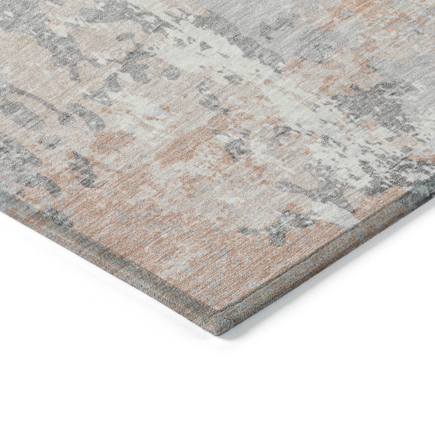 Taelara Orange Washable Indoor-Outdoor Rug