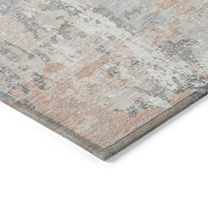 Taelara Orange Washable Indoor-Outdoor Rug