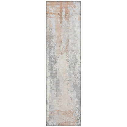 Taelara Orange Washable Indoor-Outdoor Rug