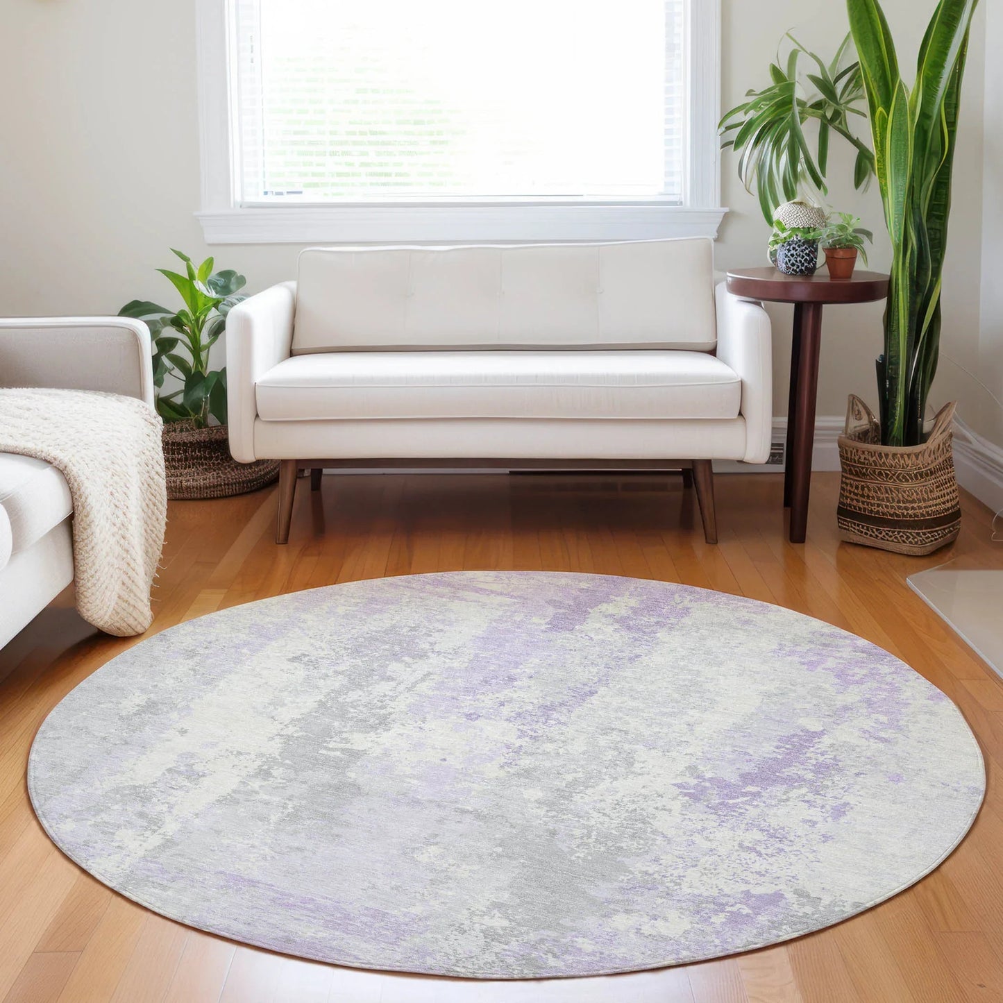 Taelara Purple Washable Indoor-Outdoor Rug