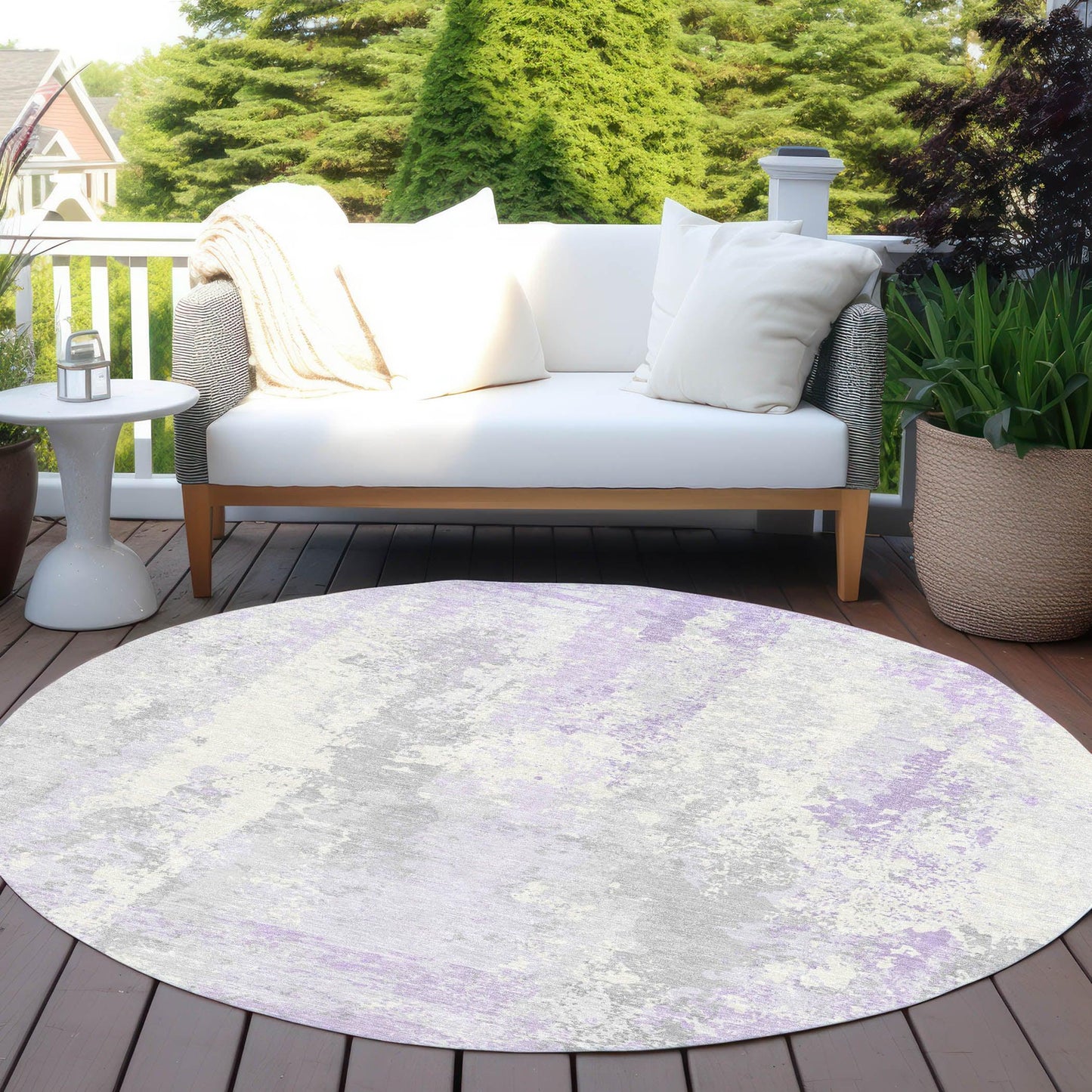 Taelara Purple Washable Indoor-Outdoor Rug