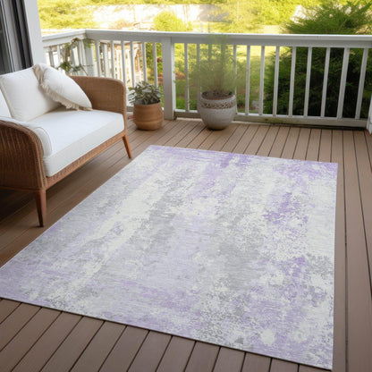 Taelara Purple Washable Indoor-Outdoor Rug