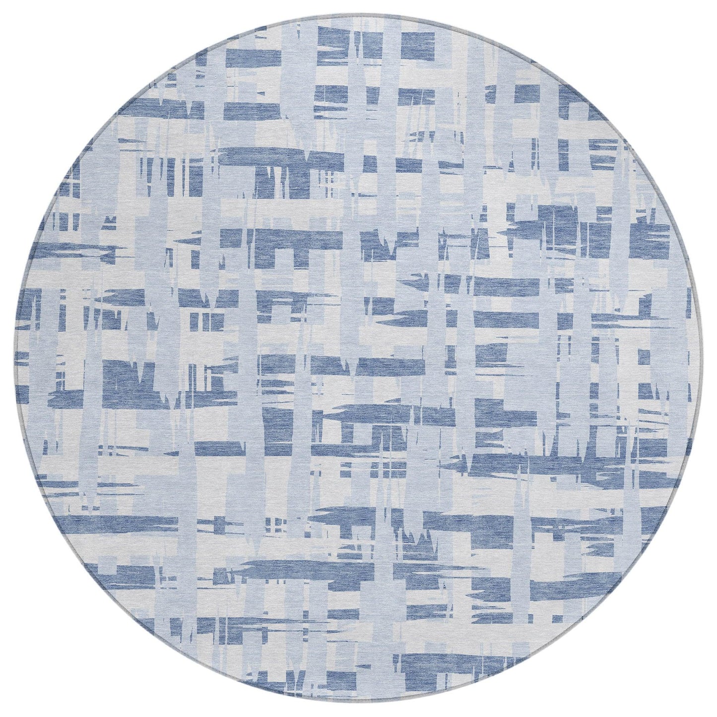 Taelaris Blue Washable Indoor-Outdoor Rug