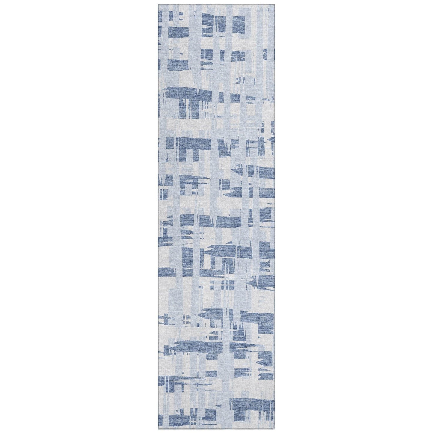 Taelaris Blue Washable Indoor-Outdoor Rug