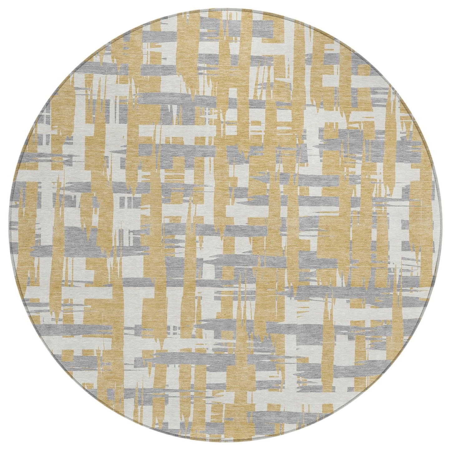 Taelaris Gold Washable Indoor-Outdoor Rug