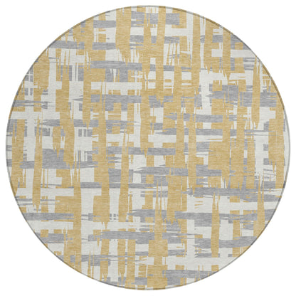 Taelaris Gold Washable Indoor-Outdoor Rug