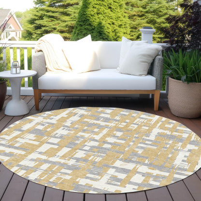 Taelaris Gold Washable Indoor-Outdoor Rug