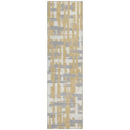 Taelaris Gold Washable Indoor-Outdoor Rug