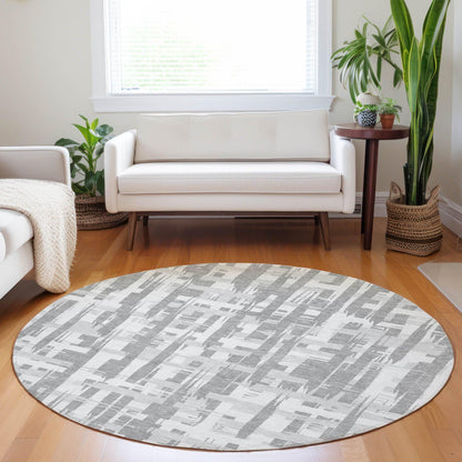 Taelaris Gray Washable Indoor-Outdoor Rug