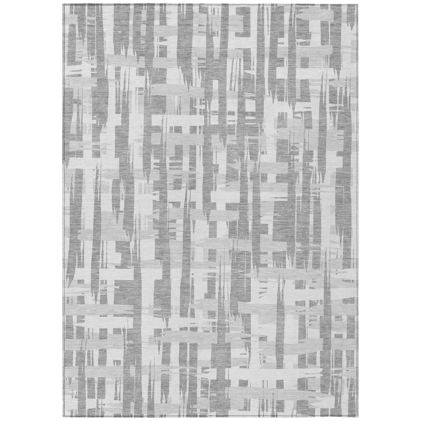 Taelaris Gray Washable Indoor-Outdoor Rug