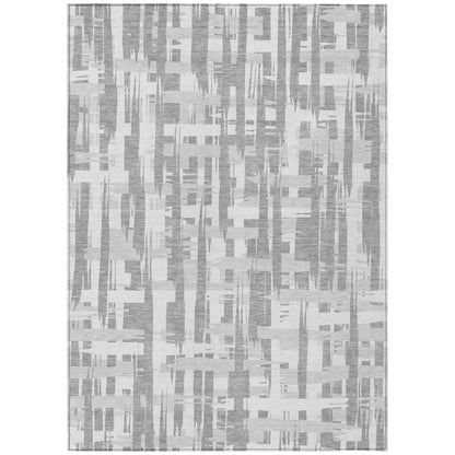 Taelaris Gray Washable Indoor-Outdoor Rug