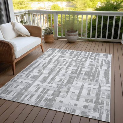 Taelaris Gray Washable Indoor-Outdoor Rug