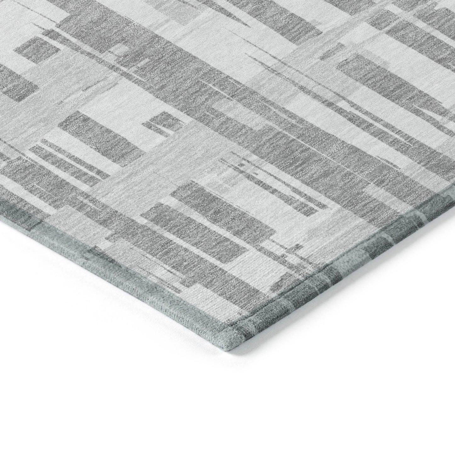 Taelaris Gray Washable Indoor-Outdoor Rug