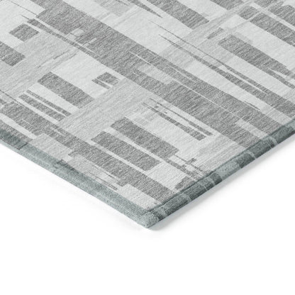 Taelaris Gray Washable Indoor-Outdoor Rug