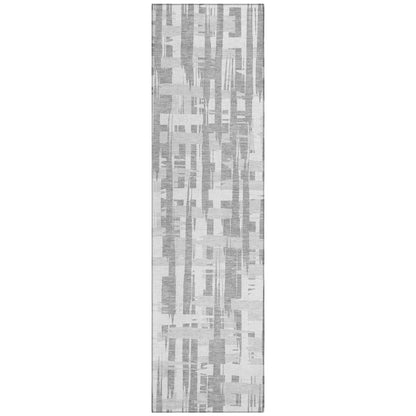 Taelaris Gray Washable Indoor-Outdoor Rug