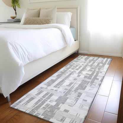 Taelaris Gray Washable Indoor-Outdoor Rug