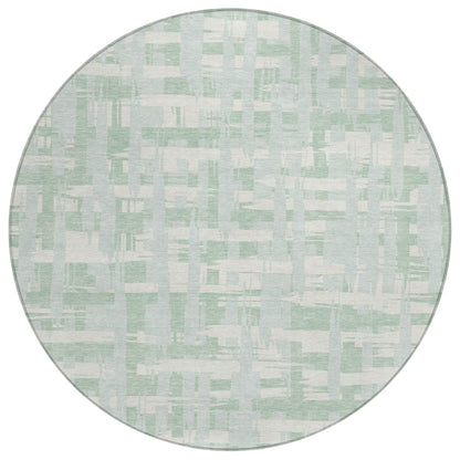 Taelaris Green Washable Indoor-Outdoor Rug
