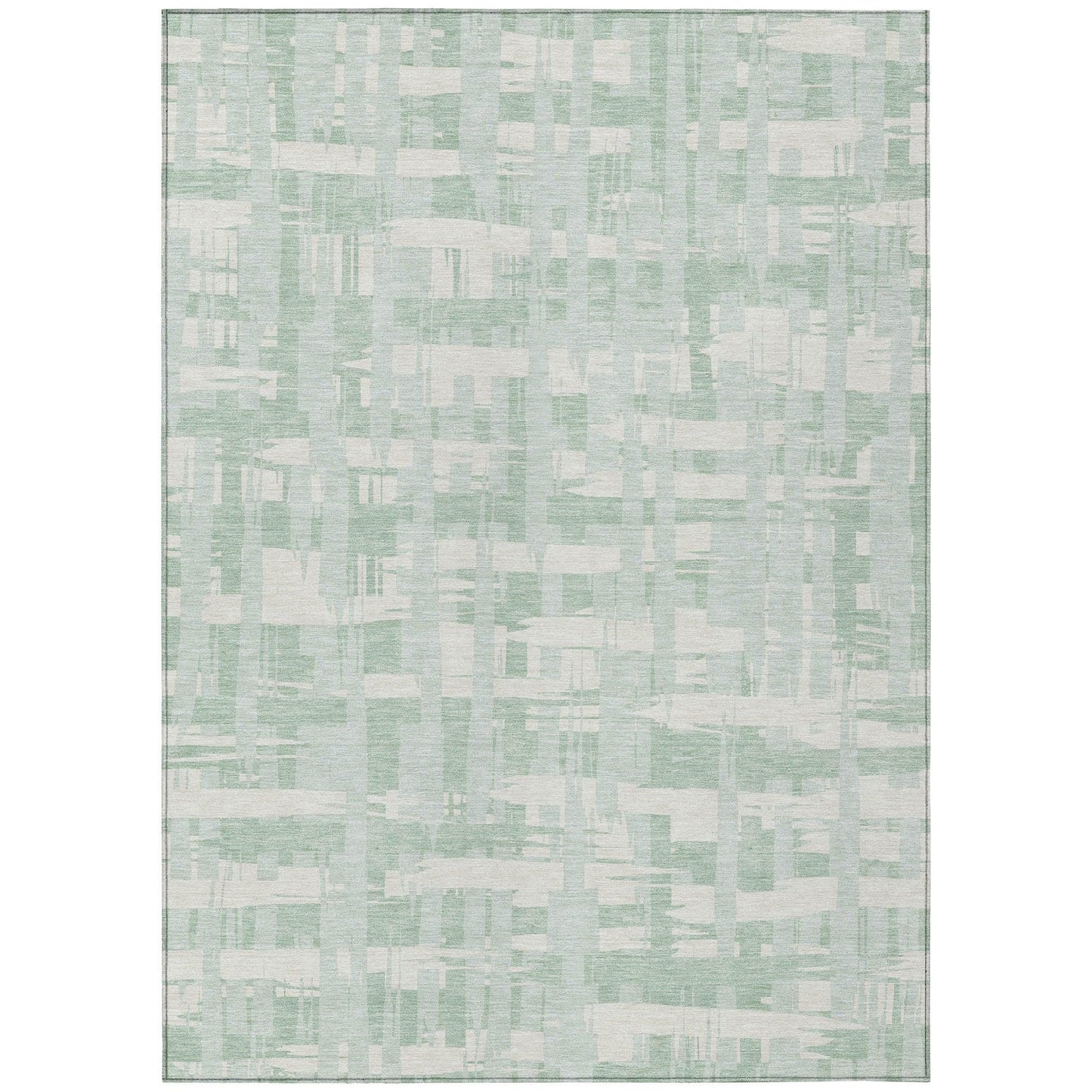 Taelaris Green Washable Indoor-Outdoor Rug