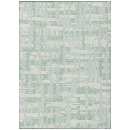 Taelaris Green Washable Indoor-Outdoor Rug