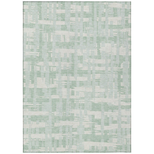 Taelaris Green Washable Indoor-Outdoor Rug