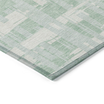 Taelaris Green Washable Indoor-Outdoor Rug