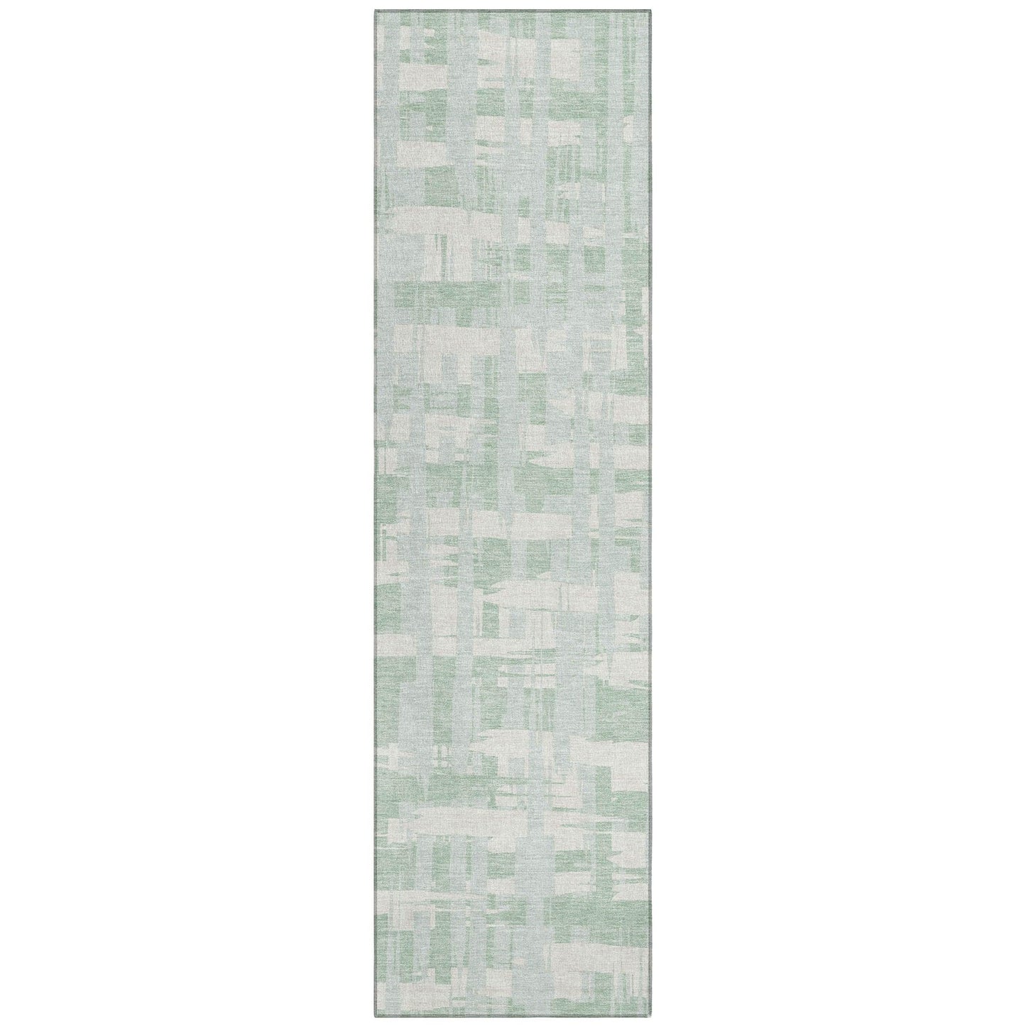 Taelaris Green Washable Indoor-Outdoor Rug