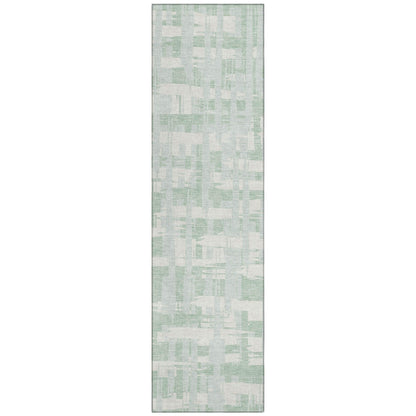 Taelaris Green Washable Indoor-Outdoor Rug
