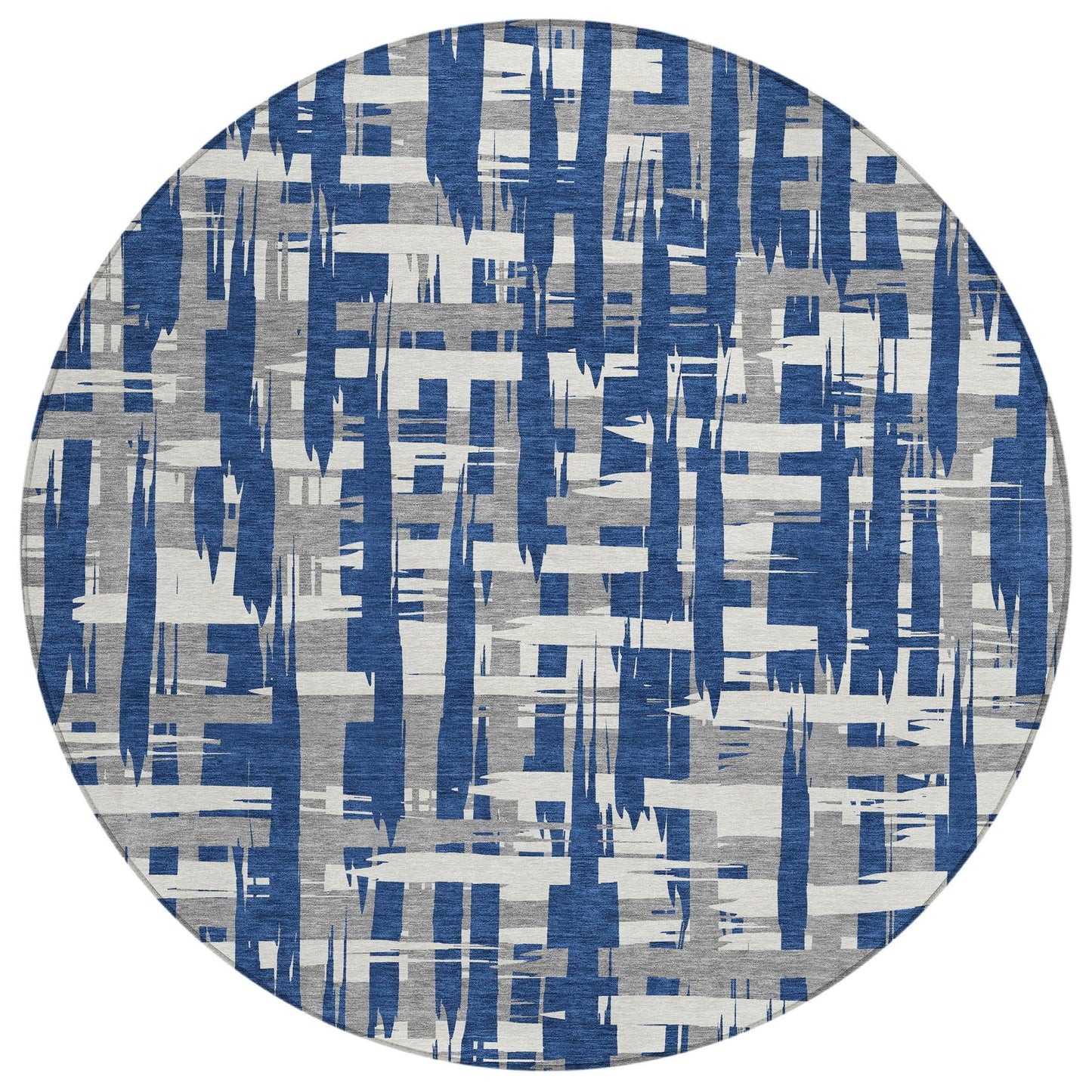 Taelaris Navy Washable Indoor-Outdoor Rug