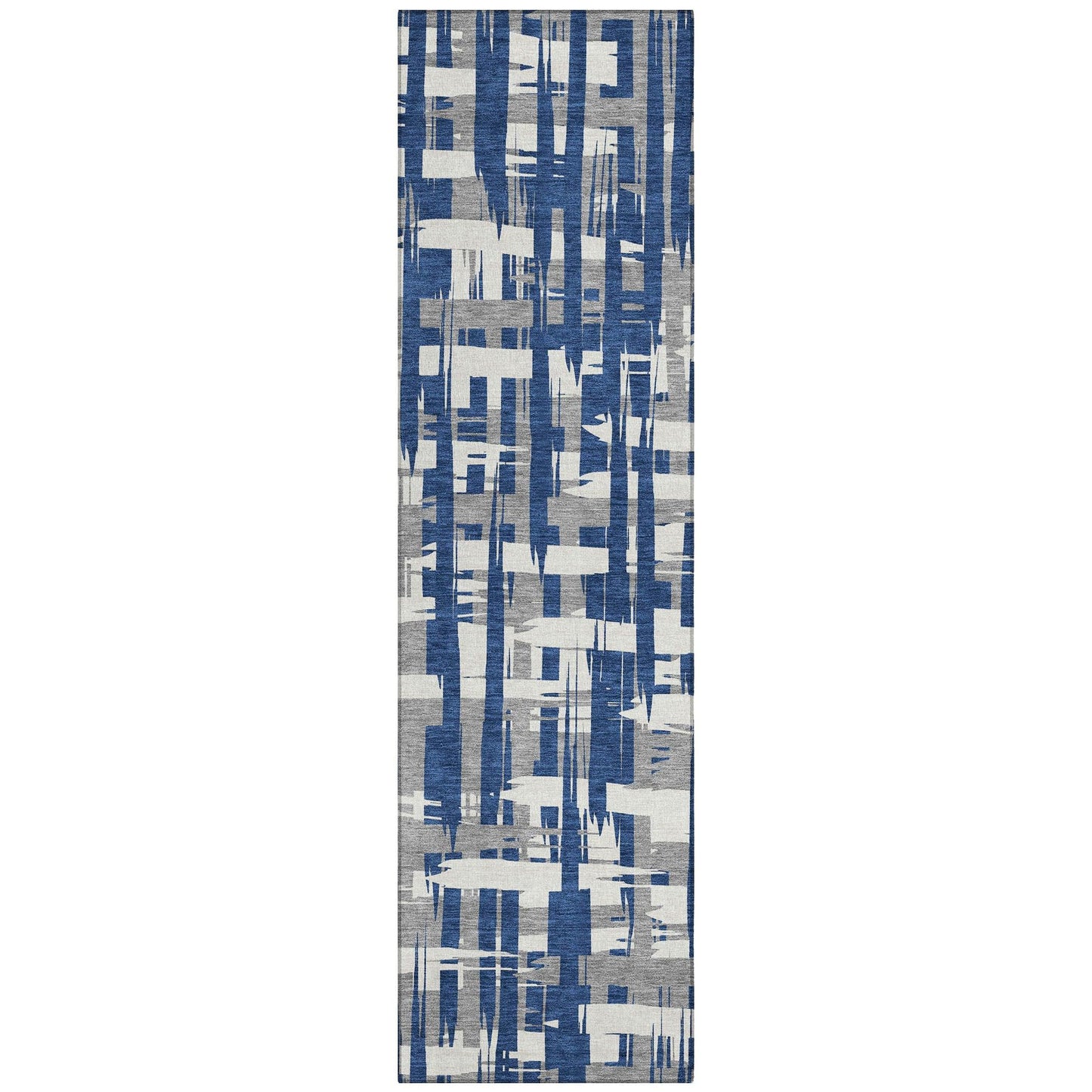 Taelaris Navy Washable Indoor-Outdoor Rug